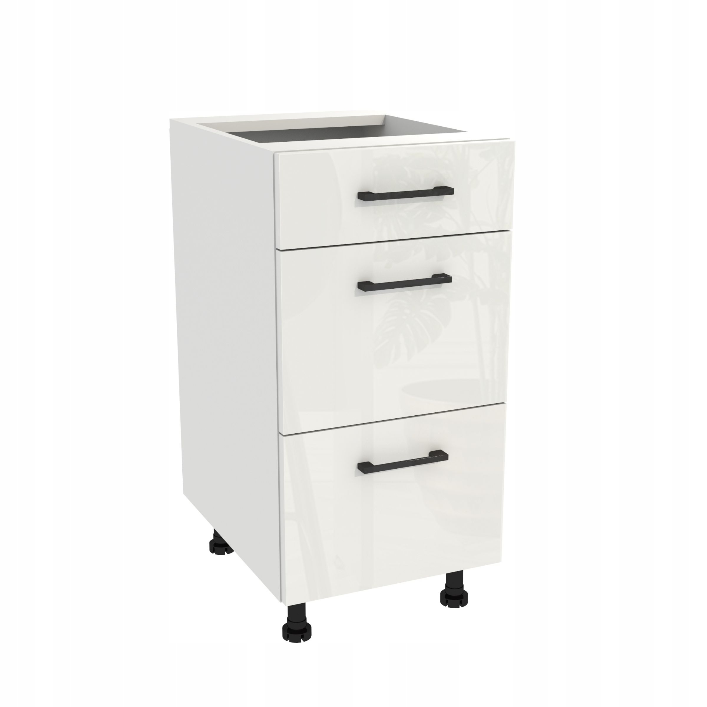 Kuchyňská skříňka šuplík Slim 40 Capri Bílá přední strana Bílý Akryl Lesk