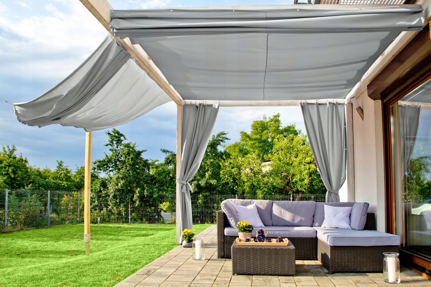 Żagiel Ogrodowy Przeciwsłoneczny Rozsuwany 4x3m