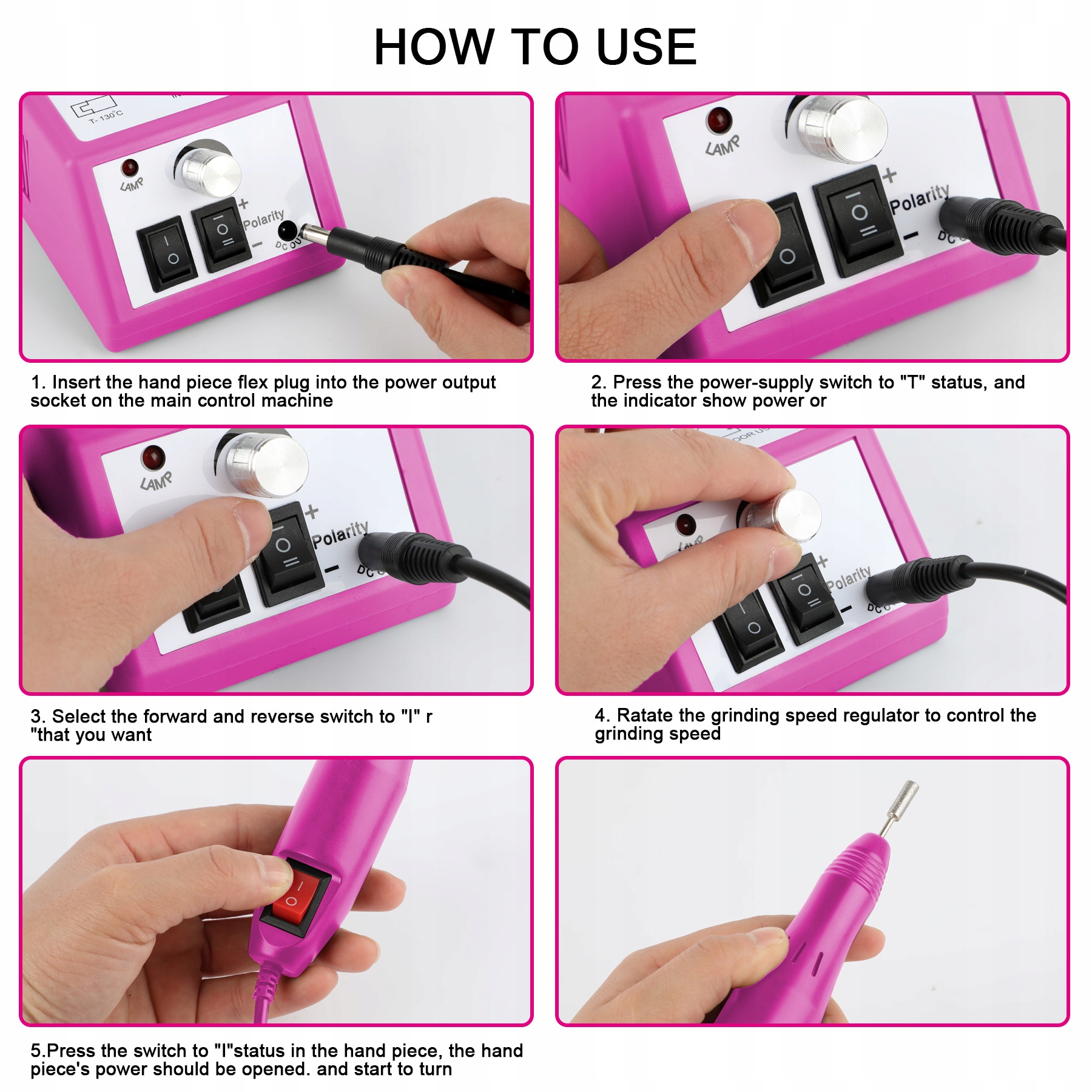 FREZARKA DO PAZNOKCI MANICURE PEDICURE + FREZY Zasilanie sieciowe