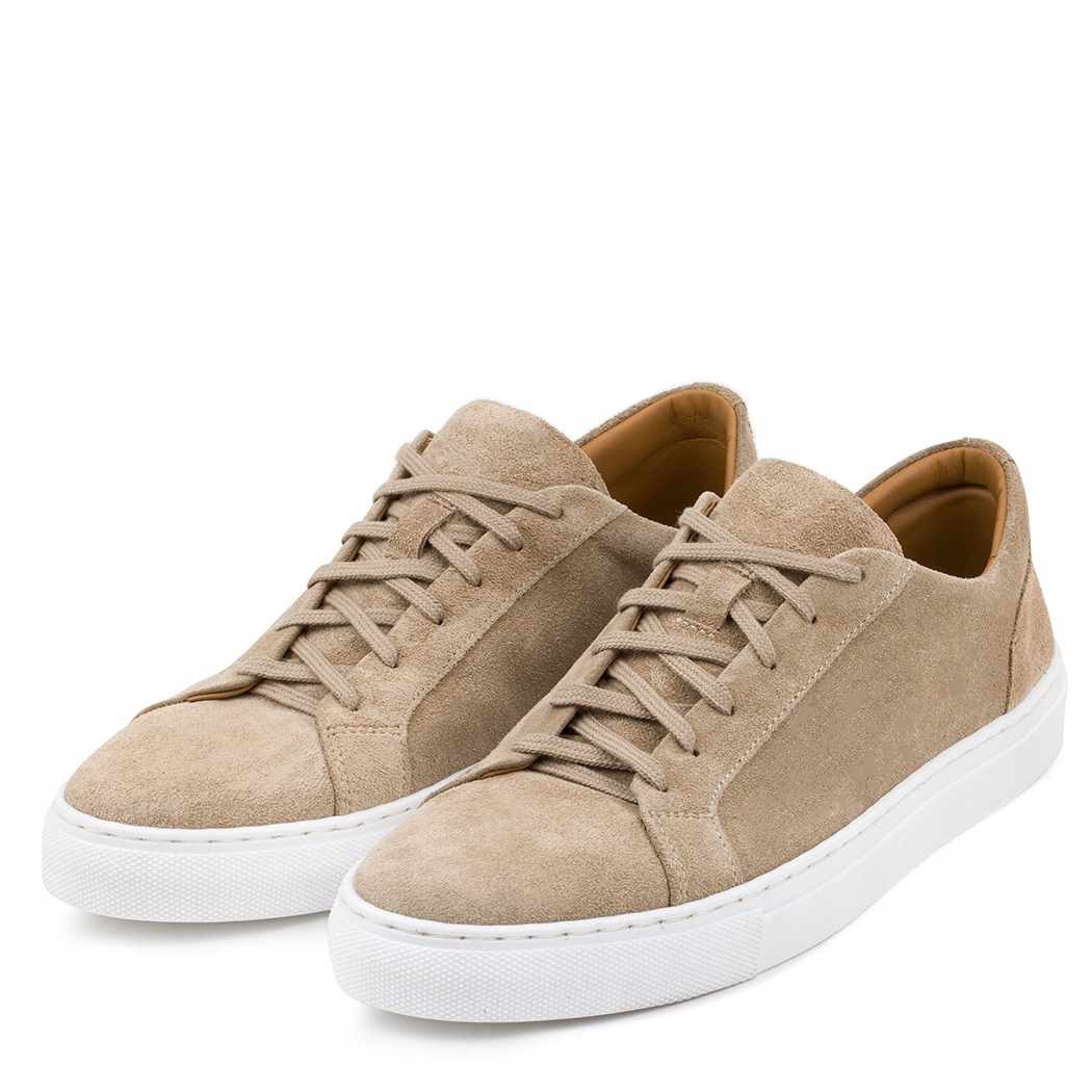 Pánské semišové tenisky v béžové barvě, 100% kůže Pako Lorente, vel
