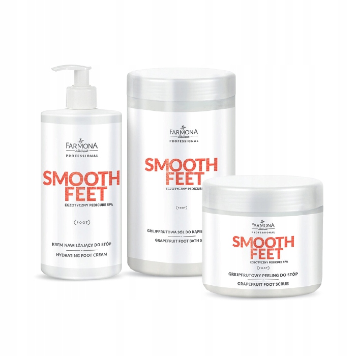 Sada Farmona Smooth Feet na nohy 3 produkty peeling sůl krém