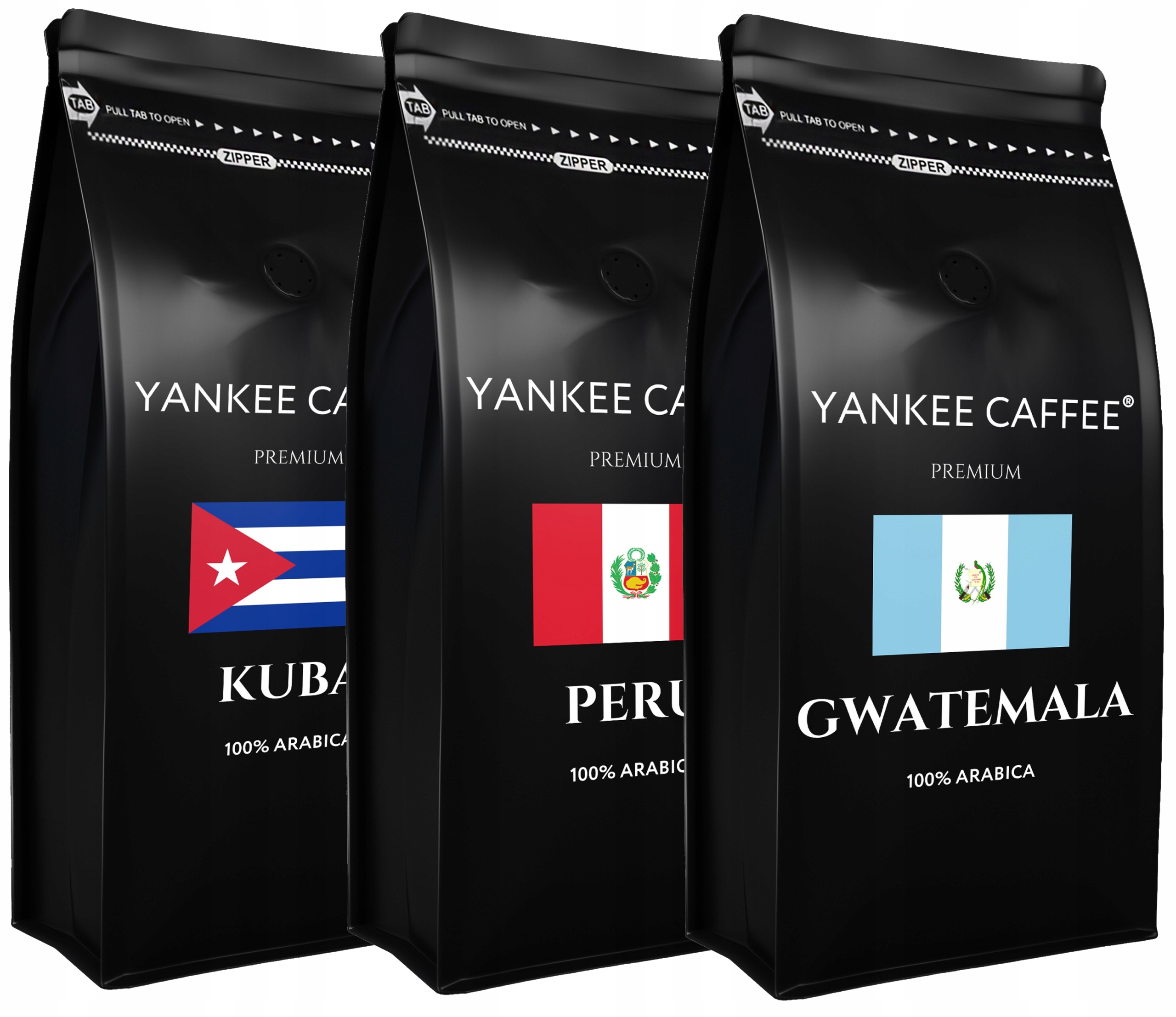 Levně Káva zrnková Čerstvě pražená Sada 3 x 1 kg z různých zemí do kávovaru