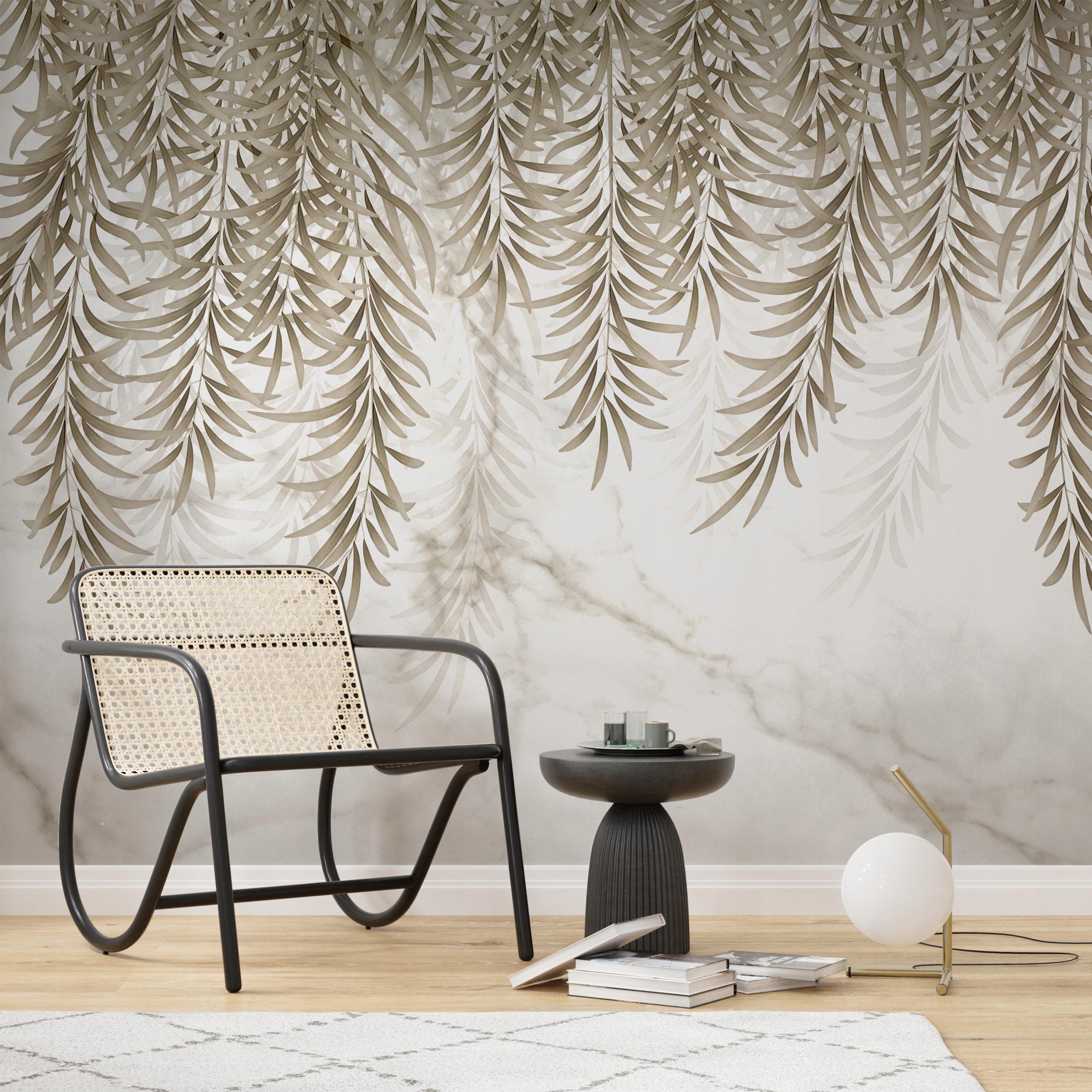 Fototapeta Bronzové listy na Mramor400x280štruktúra350