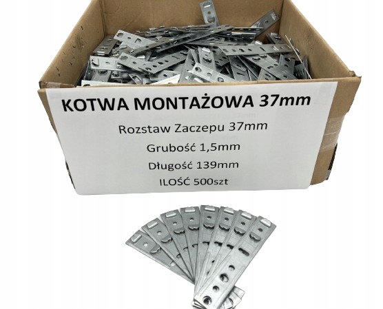 Okenná kotva 1,5 mm Aluplast Drutex Iglo 37 mm 500ks