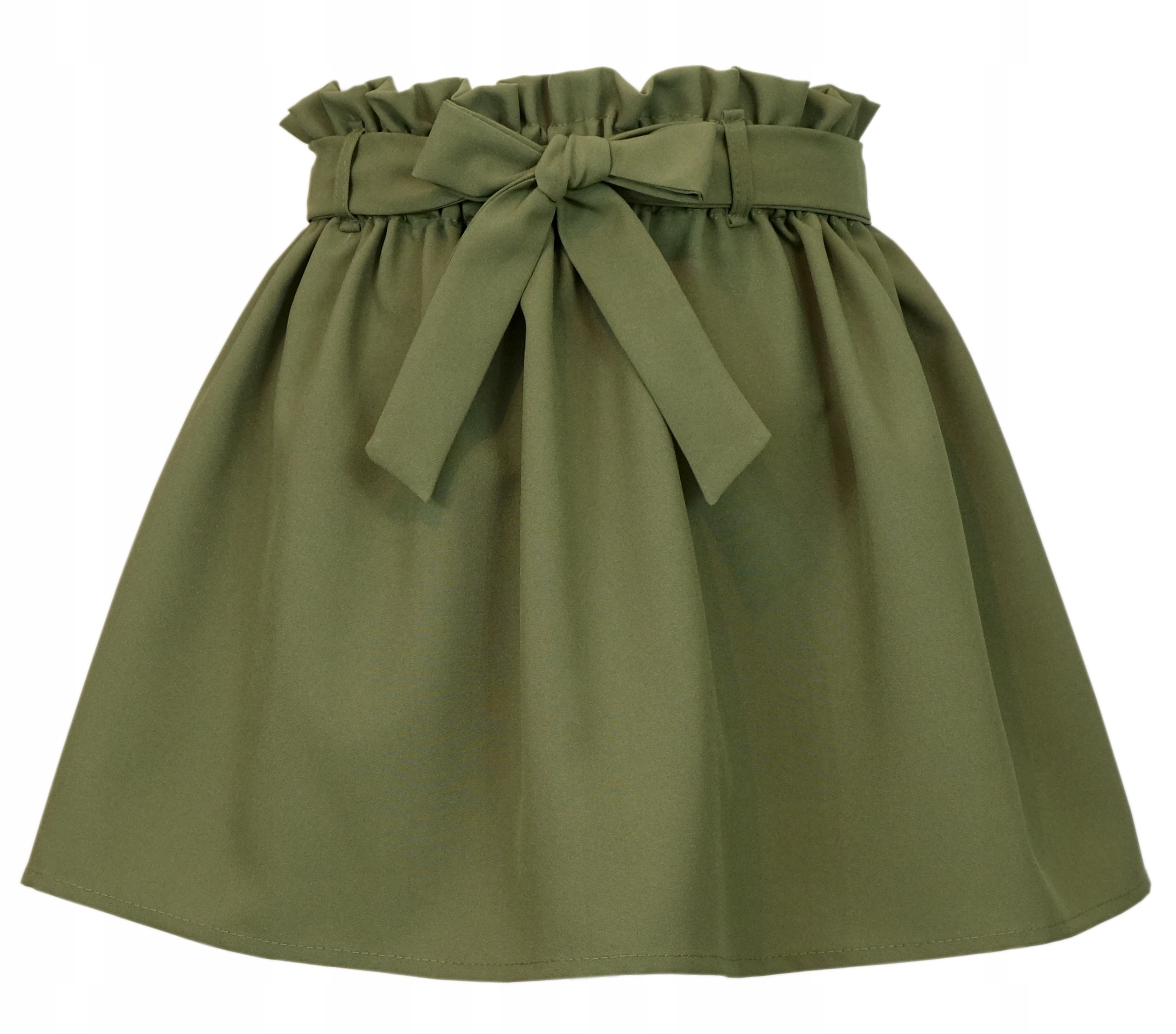 KHAKI SPÓDNICZKA SPÓDNICA MINI NA GUMIE PASEK