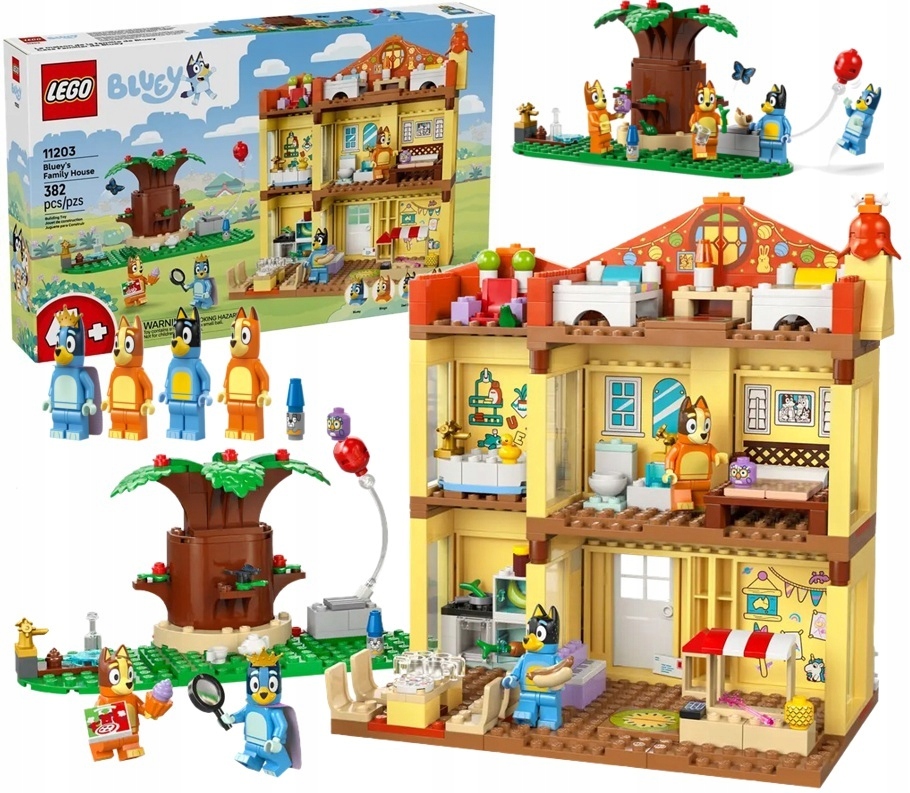 382 dílků stavebnice Lego Bluey Rodinný dům Blue 11203