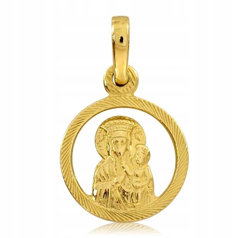 Zlatý Medailonek Panna Maria Čenstochovská Gravírování