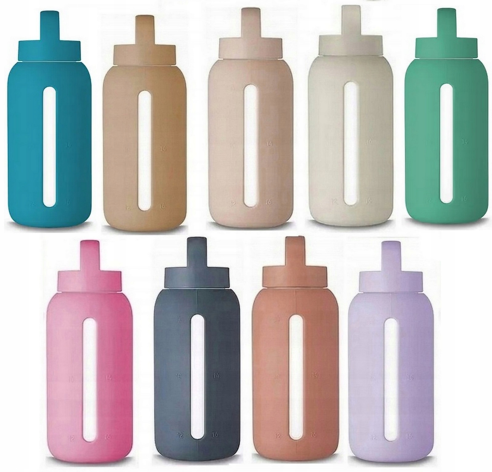 Muuki motywacyjna szklana butelka na wodę 720 ml MIX Kolorów