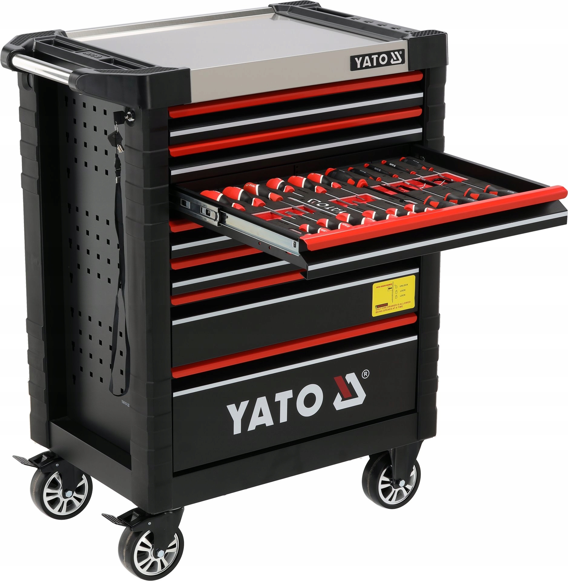 Yato Servisní Skříňka 7 Zásuvek 190 Nástrojů YT-55306 Sada Nástrojů