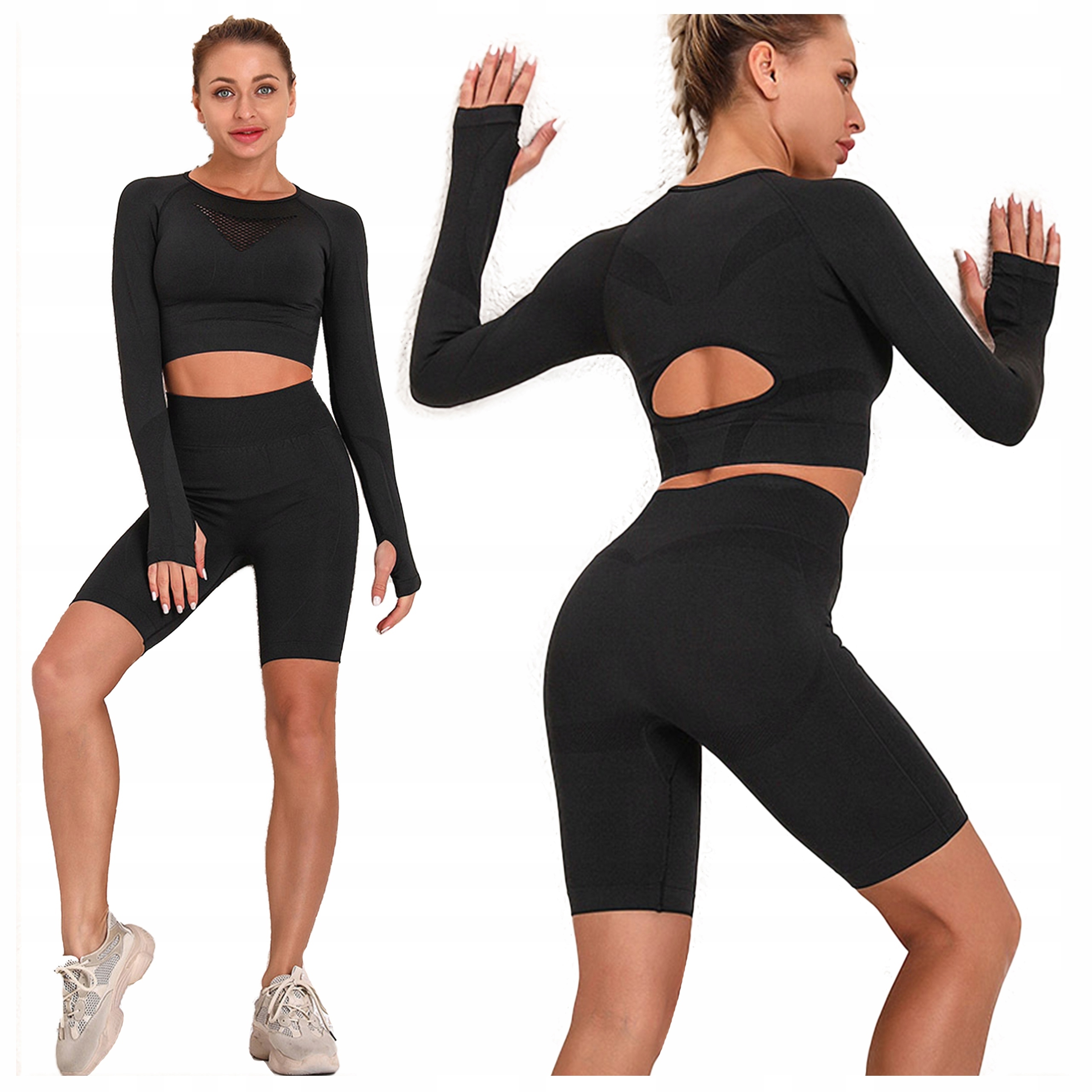 Komplet Sportowy top szorty kolarki siłownia L