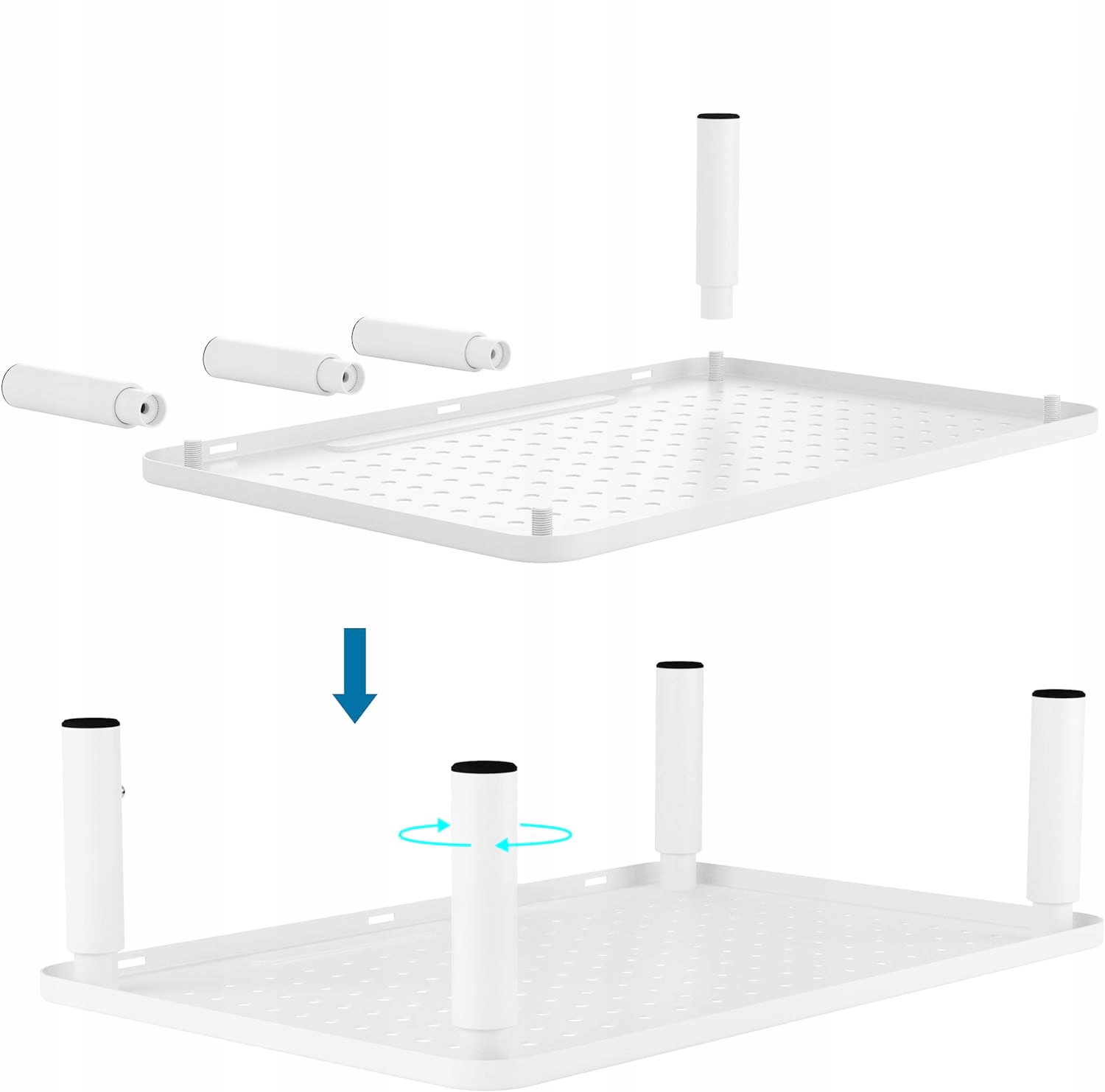 PODSTAWKA POD MONITOR LAPTOP REGULOWANA Z SZUFLADĄ METALOWA GAMINGOWA Wysokość mebla 14 cm
