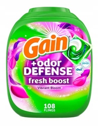 Prací gelové Kapsle 108 ks Gain Odor Defense Fresh Vibrant Bloom