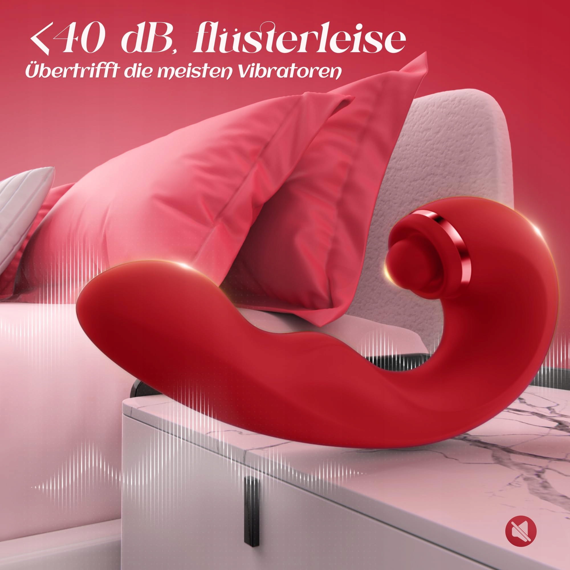 DILDO PULSACYJNY Dla Kobiet Klitoris G-Punkt Cichy Wibrator Czerwony — miniatura 5