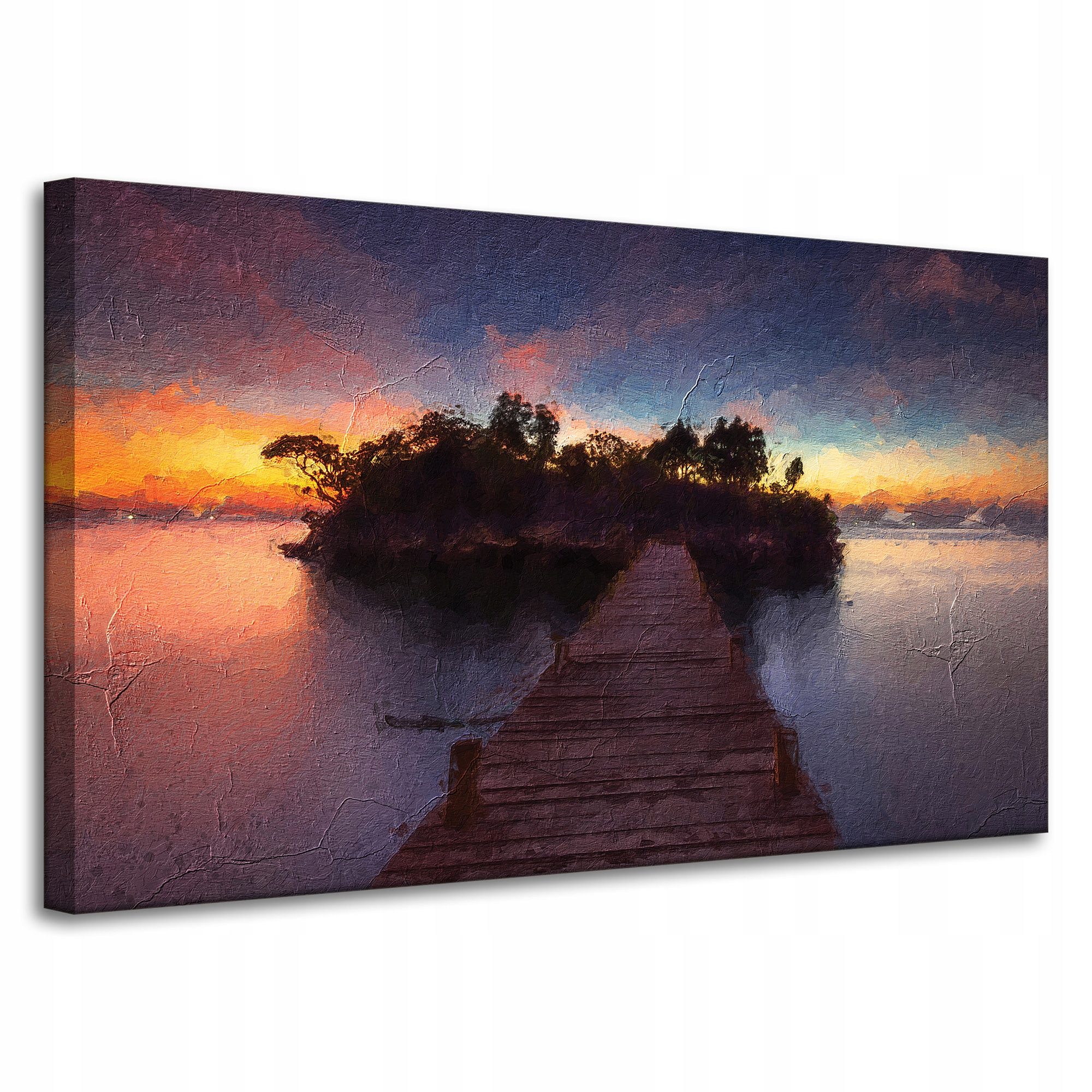 Obraz na plátně Dřevěný most Západ slunce Voda 100x60 cm