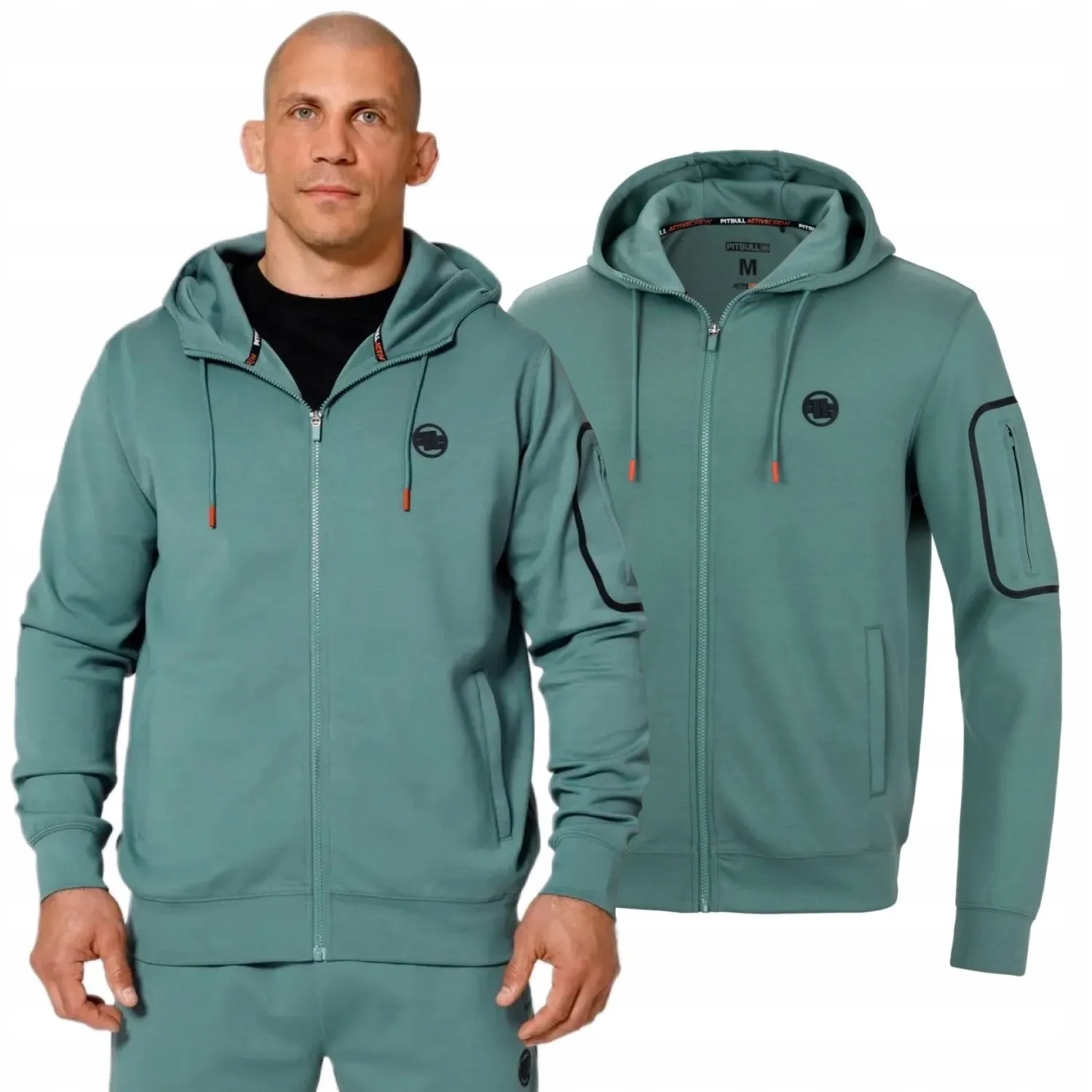 Rozepínací mikina s kapucí Pitbull Active Crew Explorer Mátová M [M]