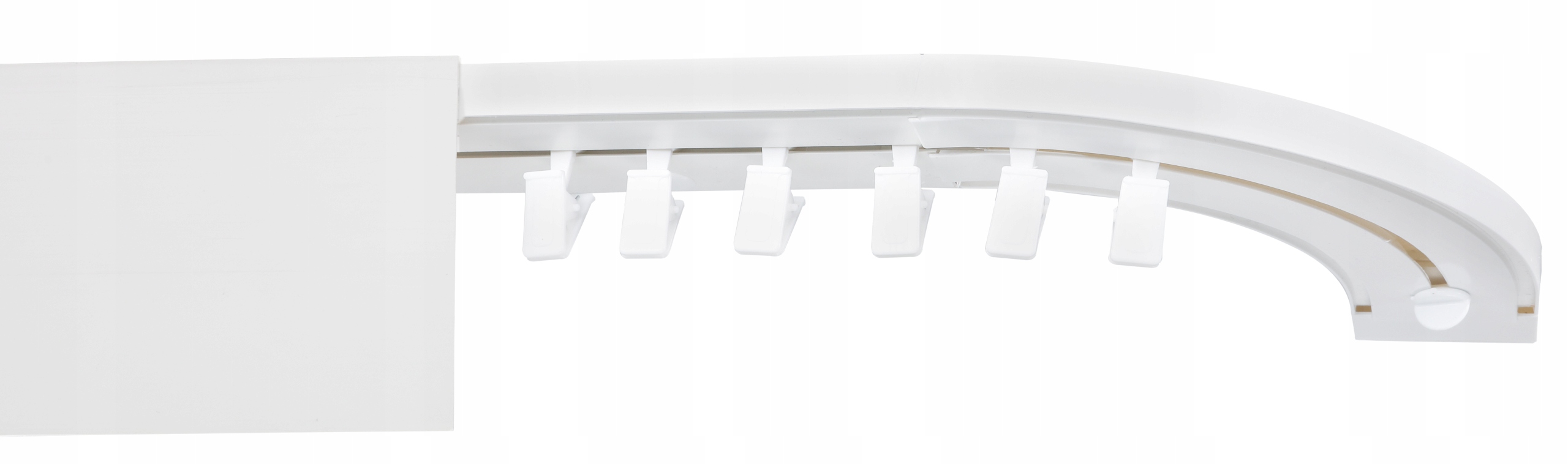 

Karnisz sufitowy 1tor 140cm maskownica 9cm łuk