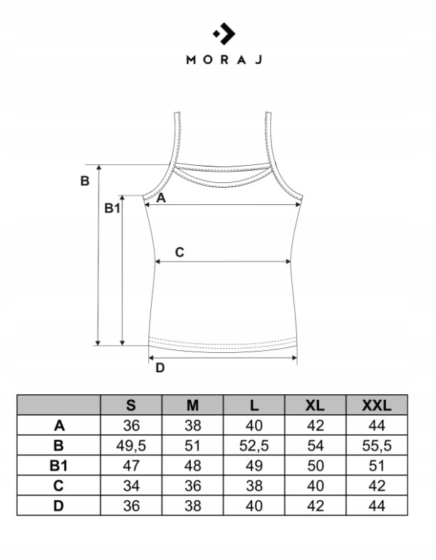 GŁADKI TOP PODKOSZULEK DAMSKI MORAJ NA RAMIĄCZKACH 2PAK KOLOR BEŻOWY XXL Marka Moraj