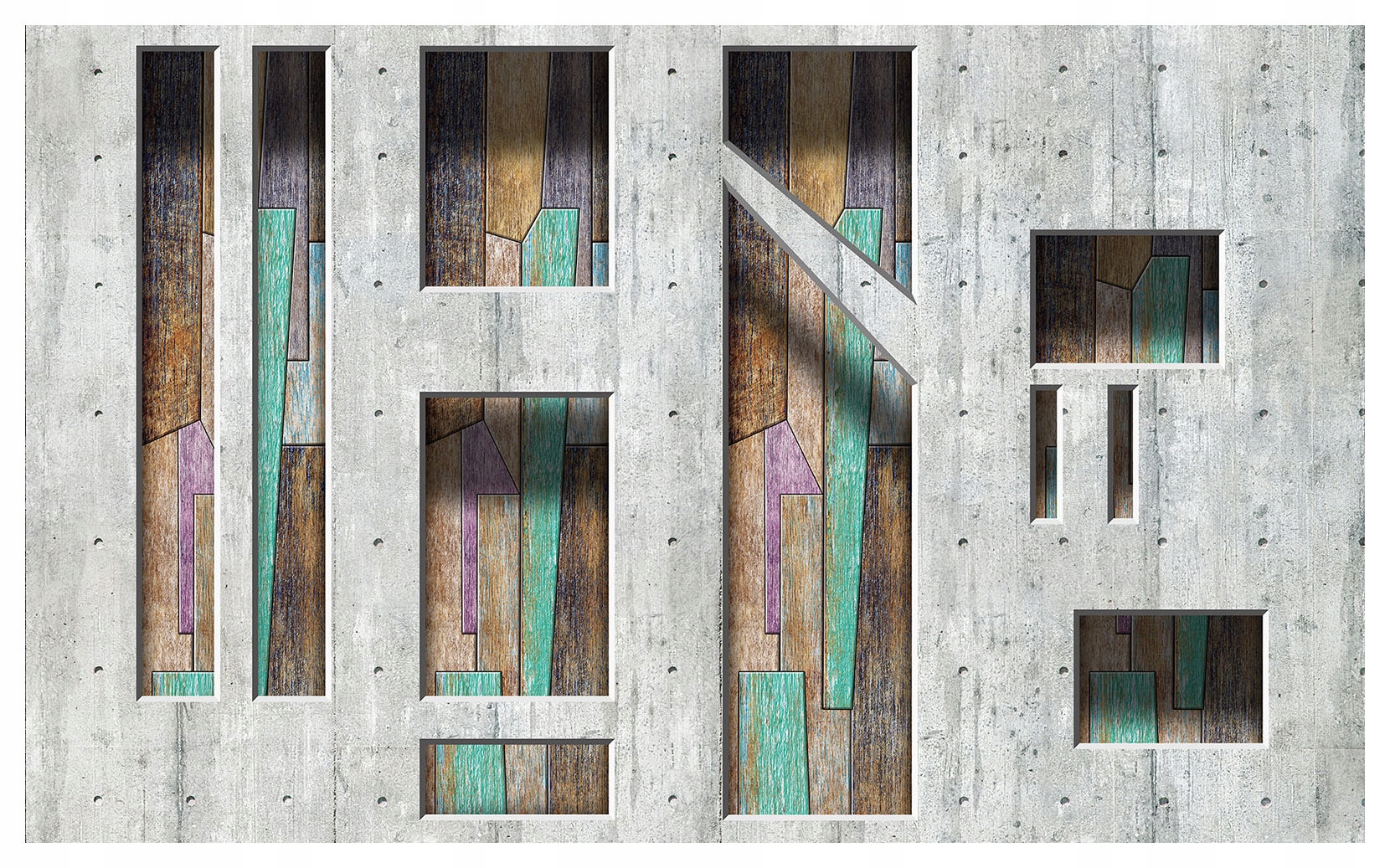 Fototapeta Beton s bedněním oken, loftový styl 208x146 lepidlo