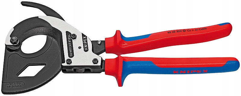 Nůžky na stříhání kabelů s ráčnou a 2-komponentní rukojetí 320 mm Knipex