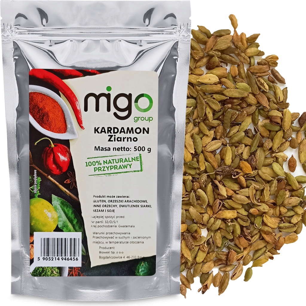 Kardamon Ziarno aromatyczny owoc 500g -MIGOgroup