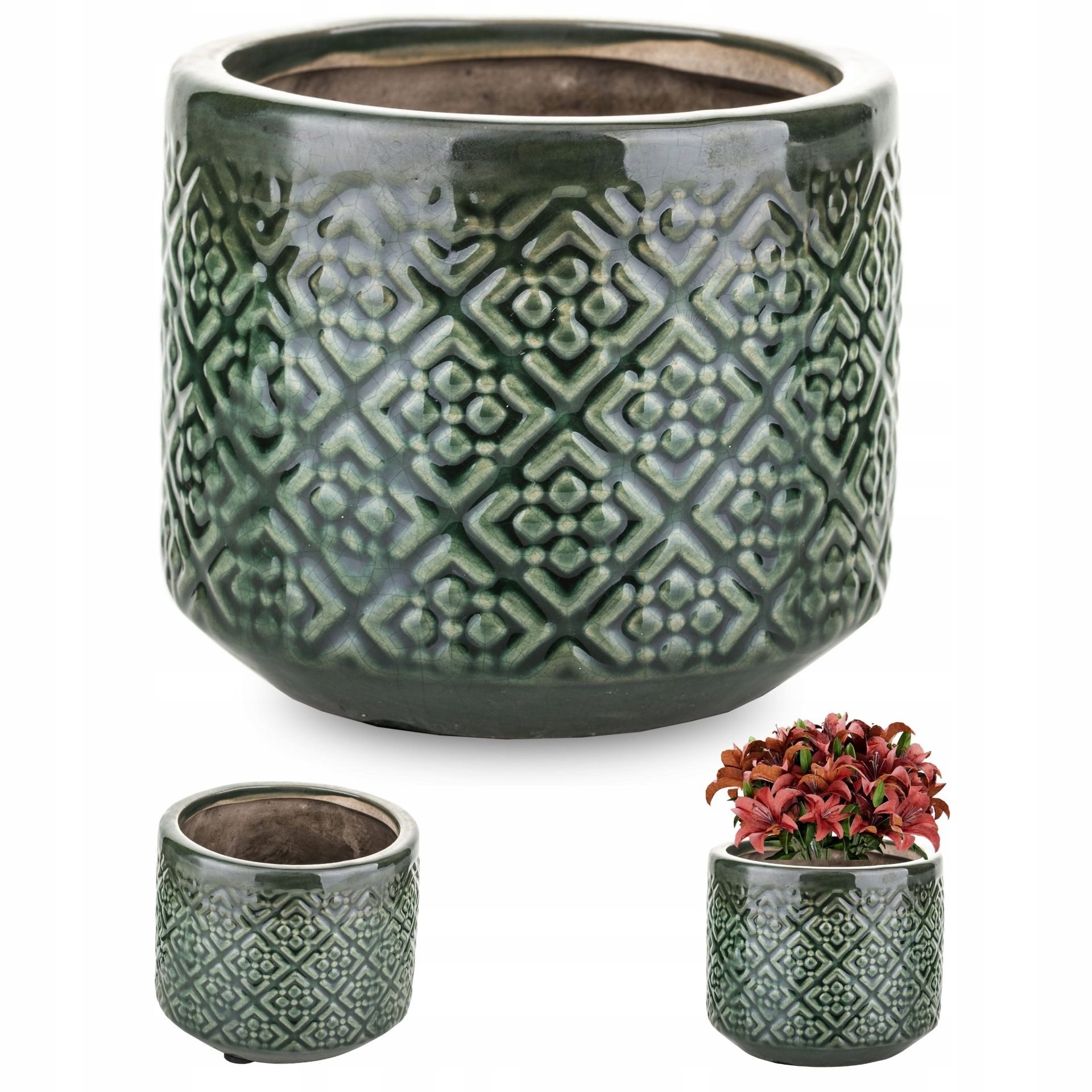 

Osłonka Na Doniczkę Ceramiczna Mała Okrągła Ø11,5