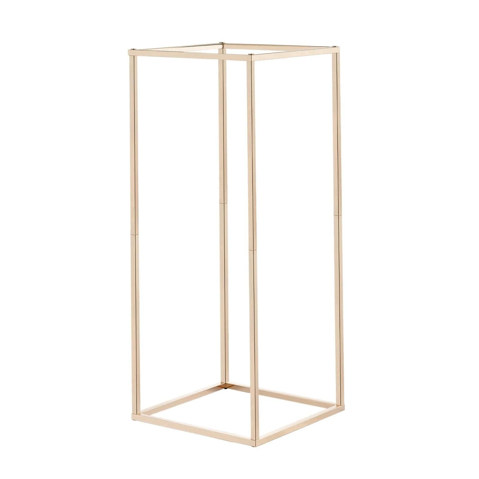 Stojan na svatební květiny zlatý ocel obdélník 250 x 250 x 600 mm 10 ks sada