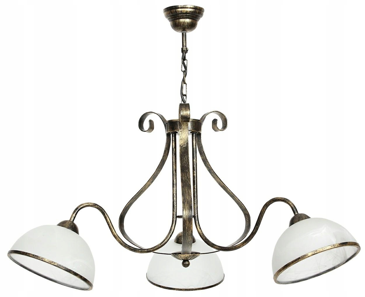 Klasický závesný luster Antica Zlaté tienidlo 3 x E27 do obývačky