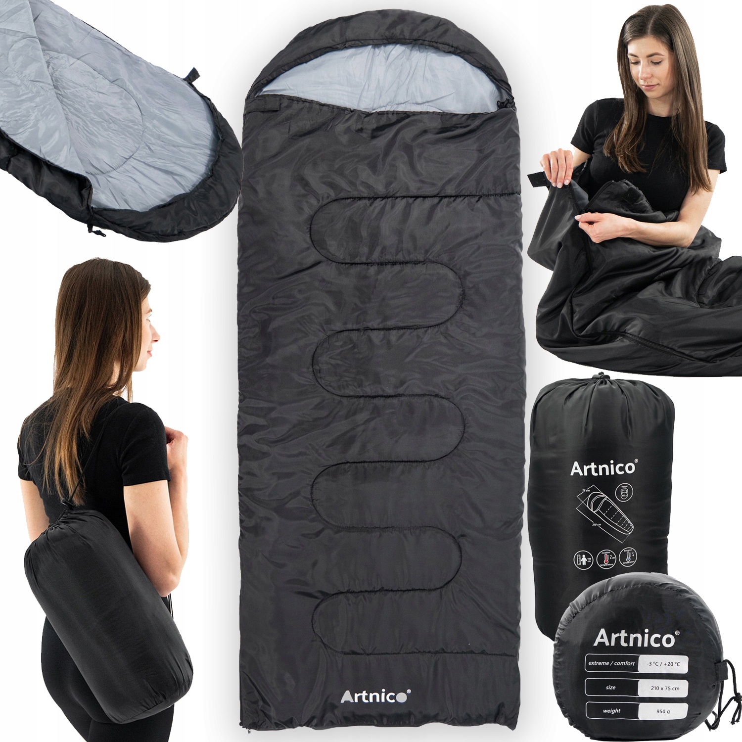 ŚPIWÓR TURYSTYCZNY 2w1 KOŁDRA 210x75cm LEKKI