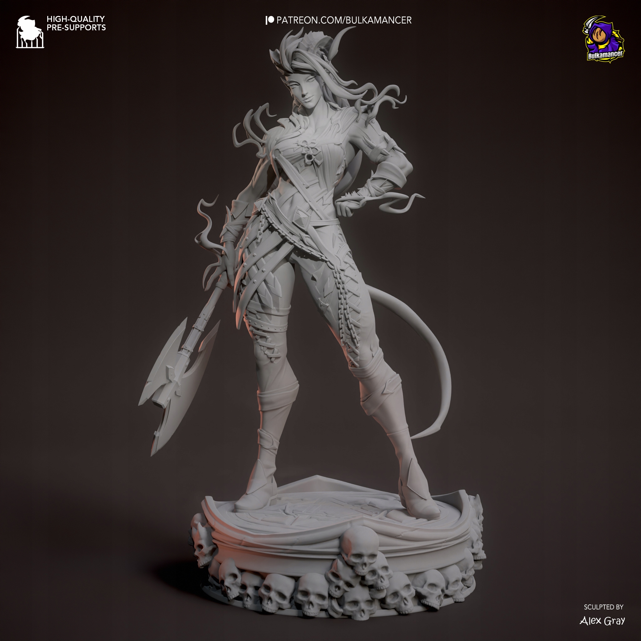 Karlach Stylized Baldur's Gate 3 Bulkamancer 3D tisk 16K Dárek