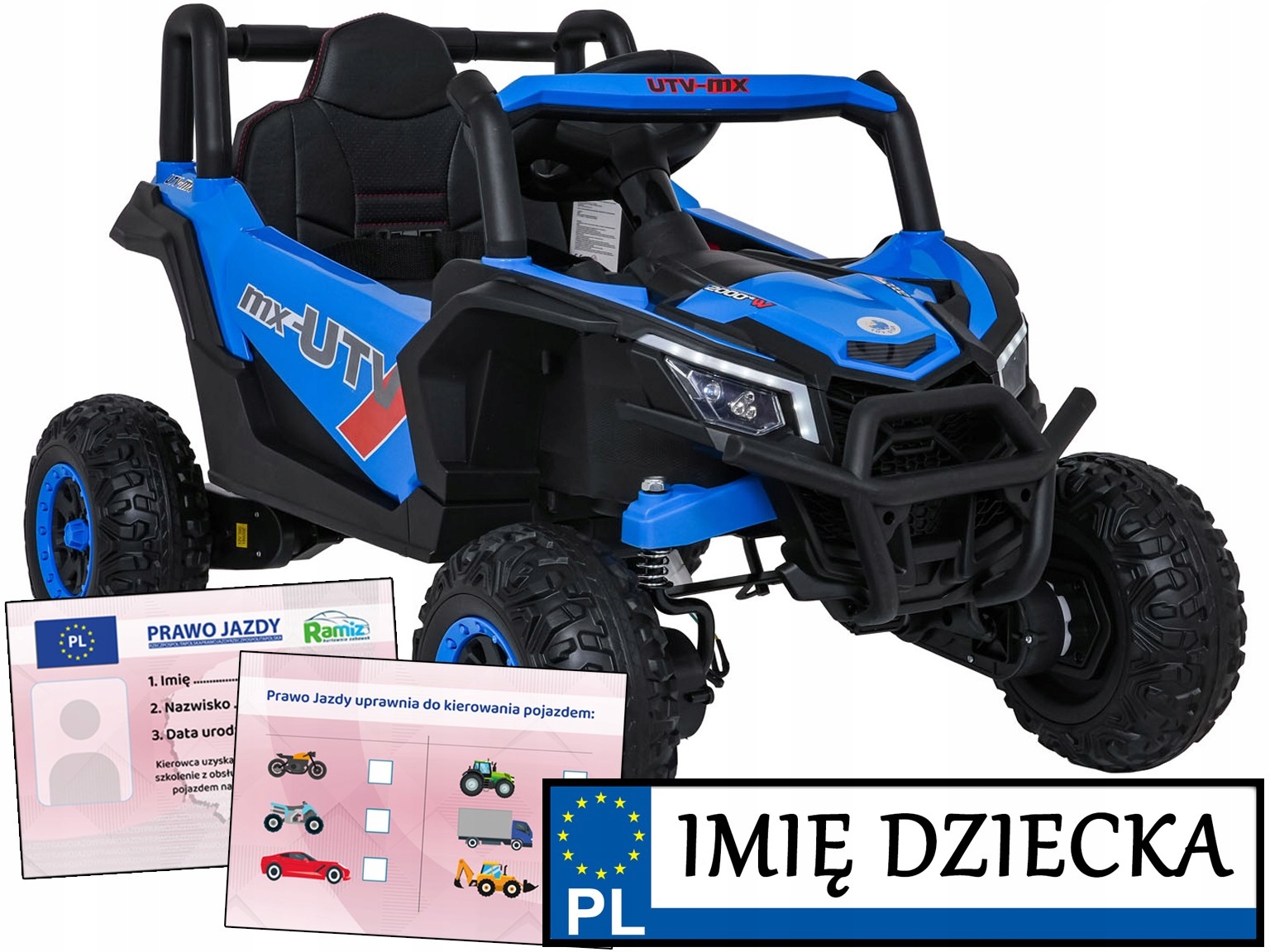 auto dla dzieci Buggy Madman Utv-mx 4 silniki do 7 km/h 3 prędkości Pilot