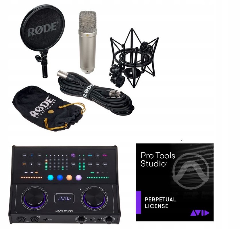 Zestaw Do Nagrań Avid Mbox Studio Interfejs Audio Mikrofon Rode NT-1 A 2024