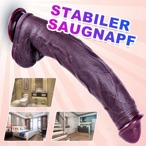 DILDO KING Realistyczny Czarny Dildo 28cm Silikonowy Z Przyssawką — miniatura 3