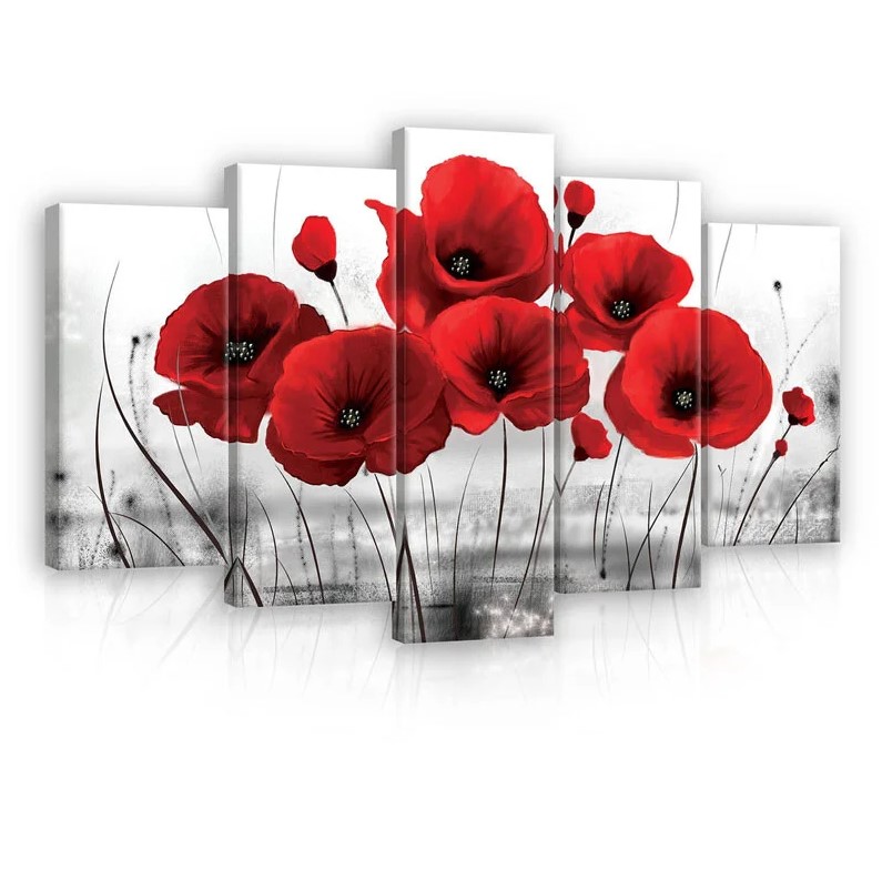 Obraz 100x60 Máky červené květy abstrakce moderní výzdoba vášeň