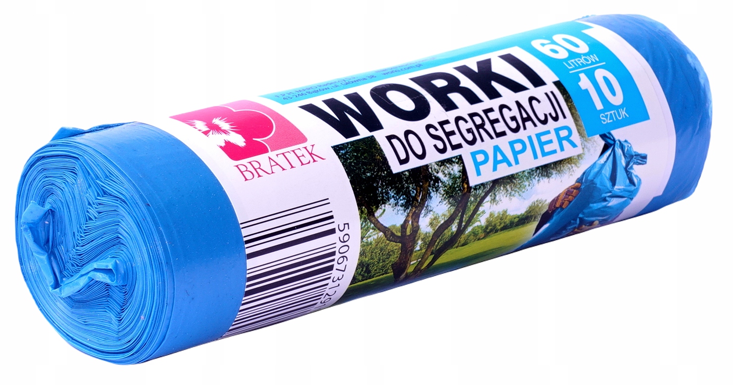 

Worki do segregacji Papier 60L 10 szt., mocne