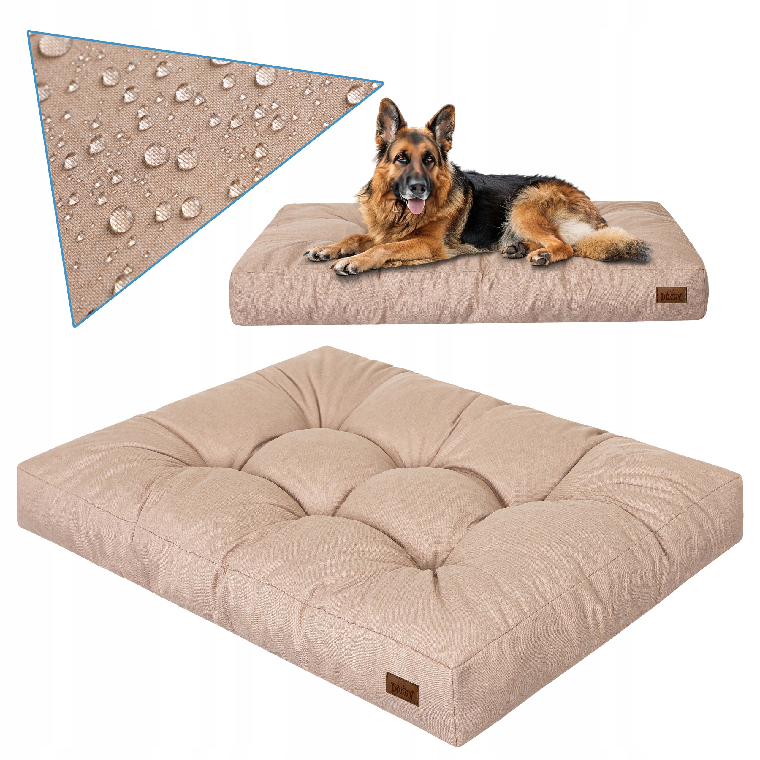 Levně Matrace pro psa, Pelíšek pro velké psy, Potah Béžová XL 120x90 cm