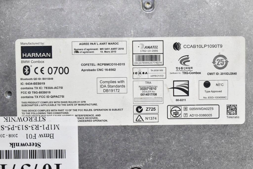control unit module COMBOX 9257151 BMW F01 F02 08-12