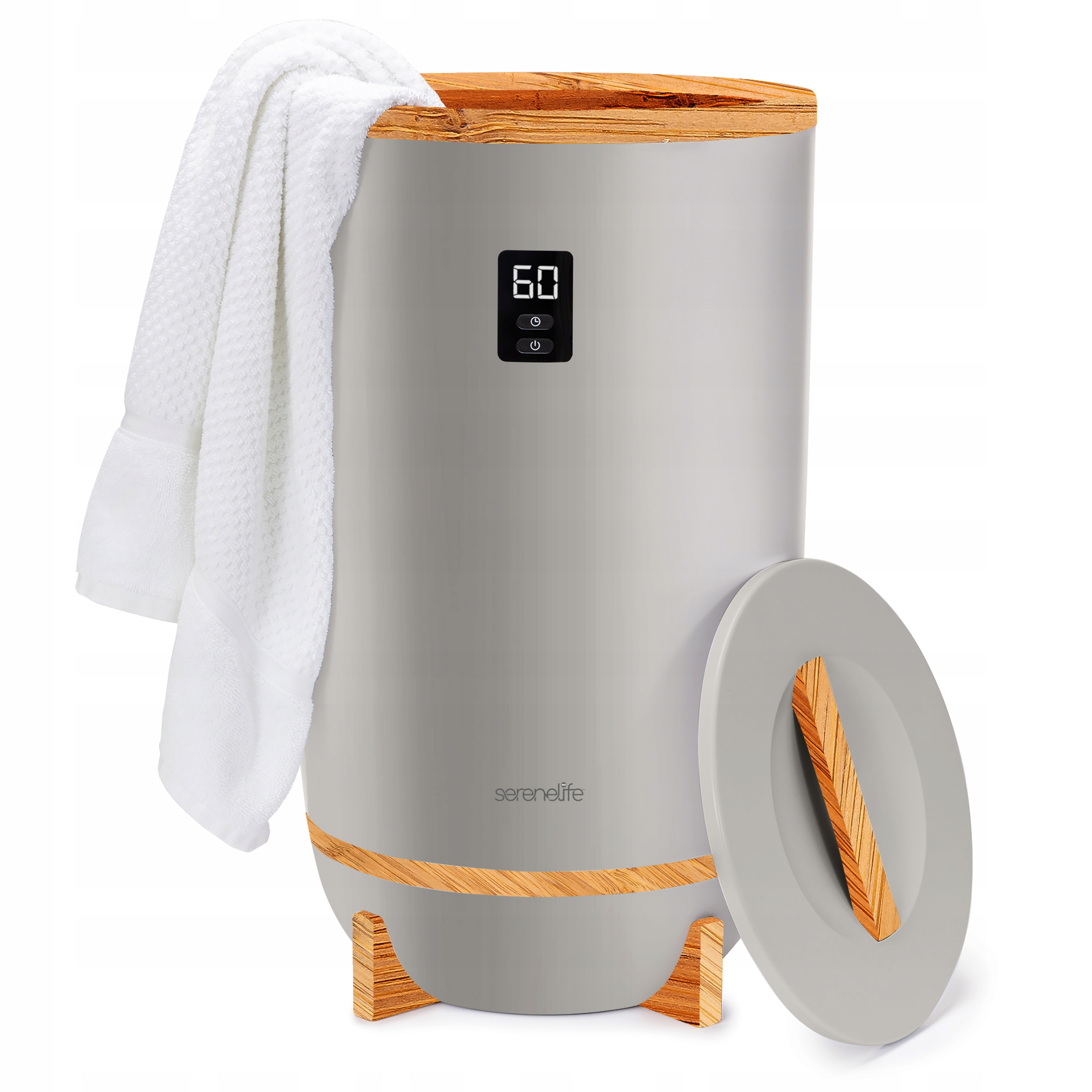 Ohřívač Ručníků S Funkcí Vůně Spa, Přenosný, Šedý, Serenelife