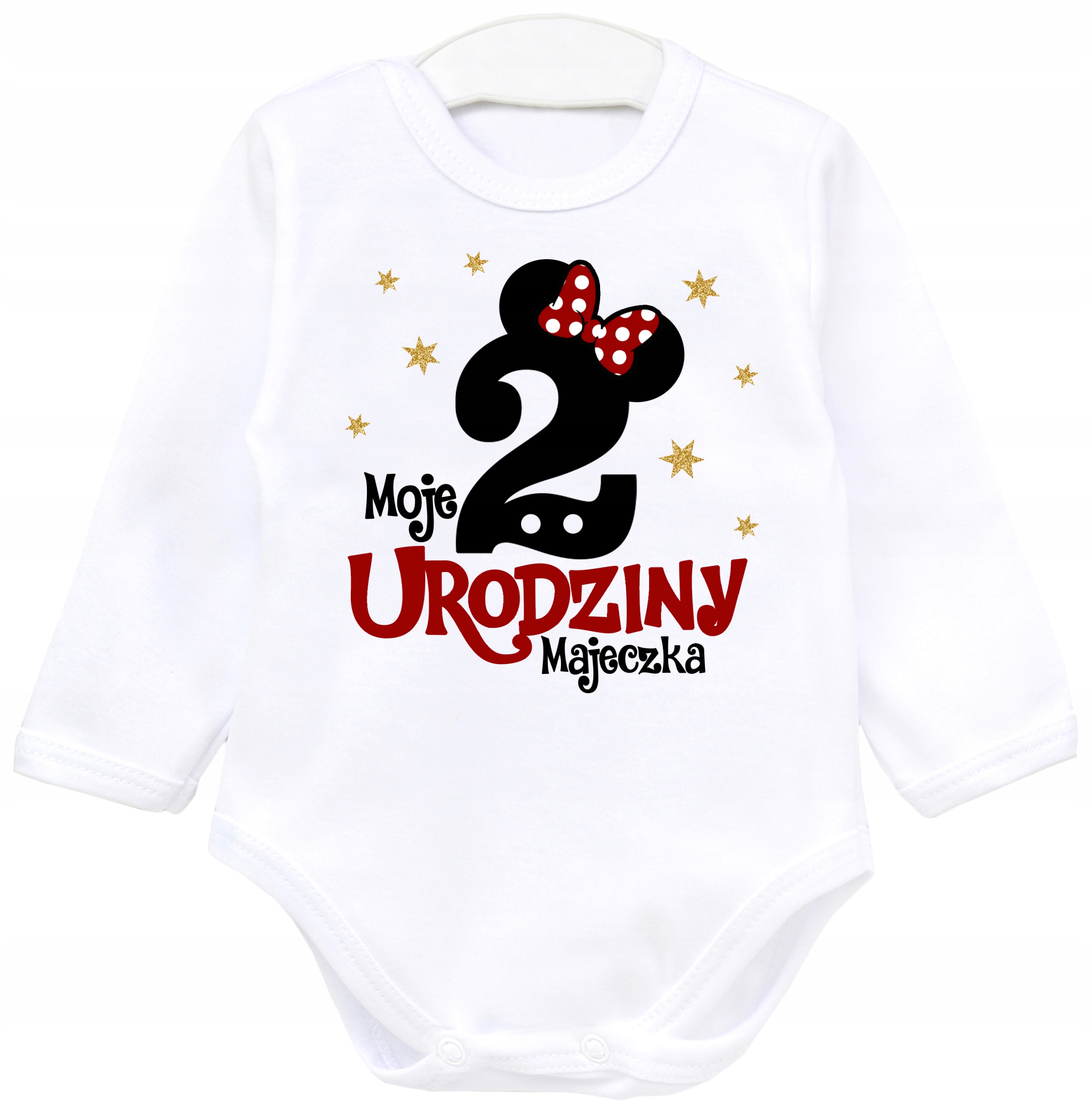 Body URODZINY 2 LATA MYSZKA MINNIE IMIĘ r. 98