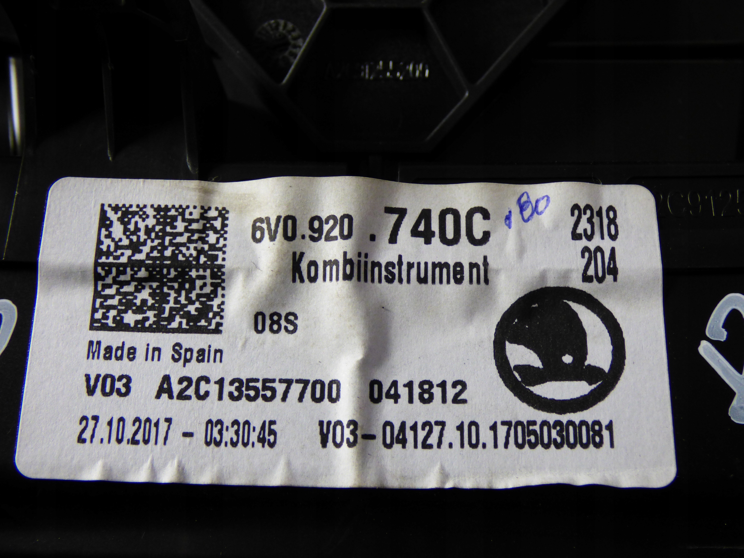 спидометр европа SKODA FABIA III 1.0