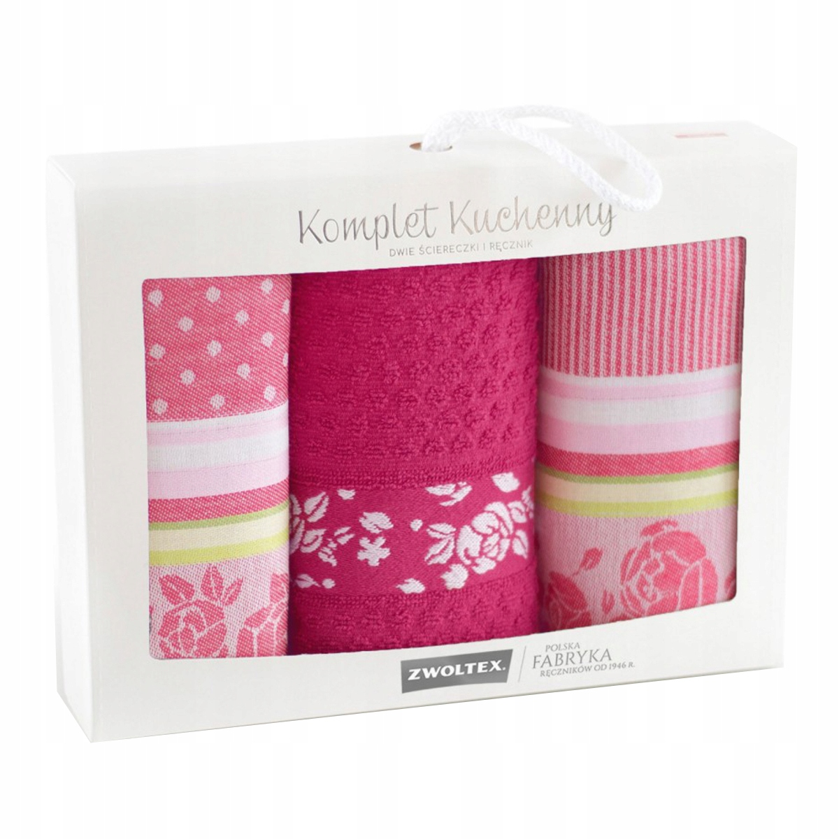 

Komplet kuchenny Róża Zwoltex groszki róż bawełna