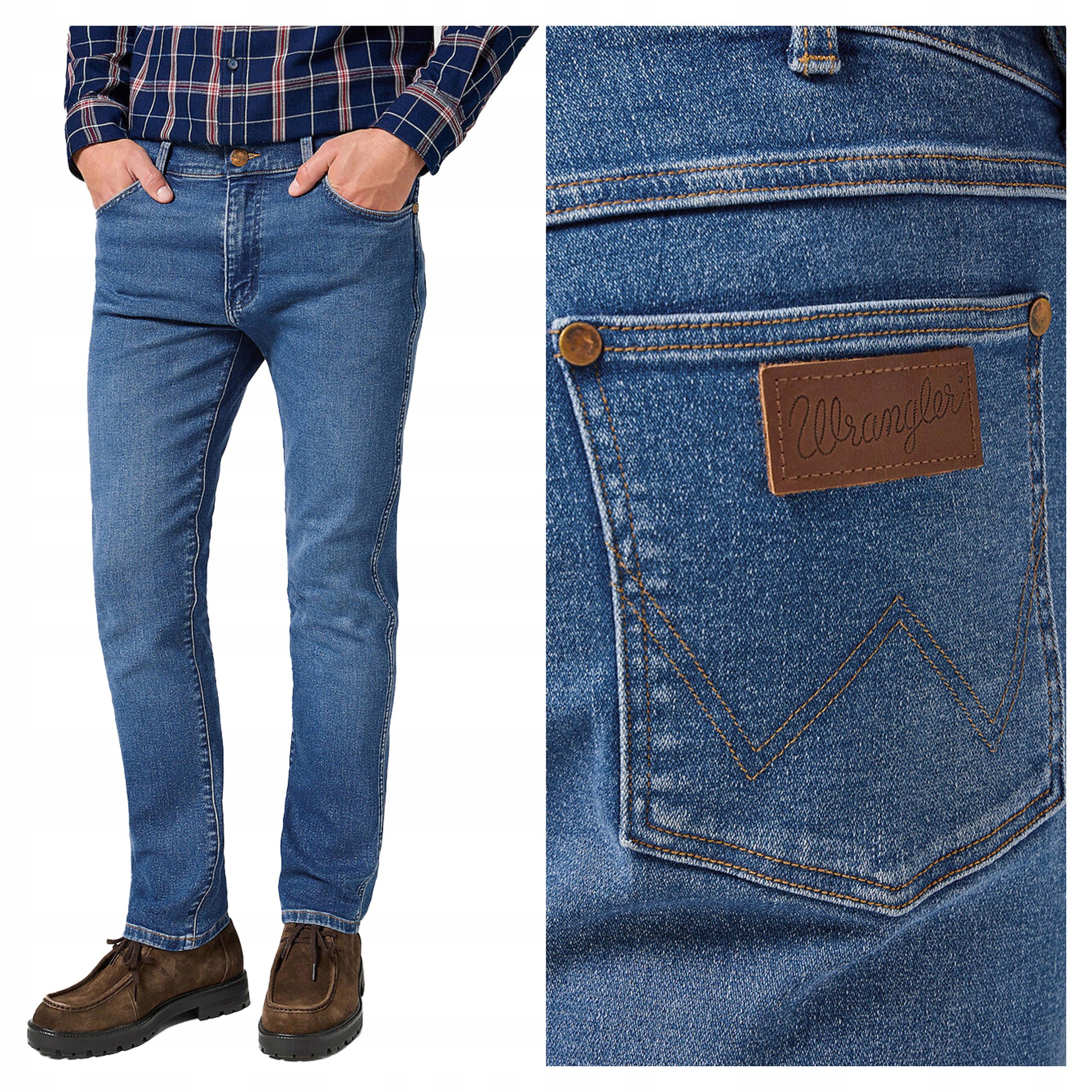 Pánské Džínové Kalhoty Wrangler Larston Slim Fit Modré W31 L34