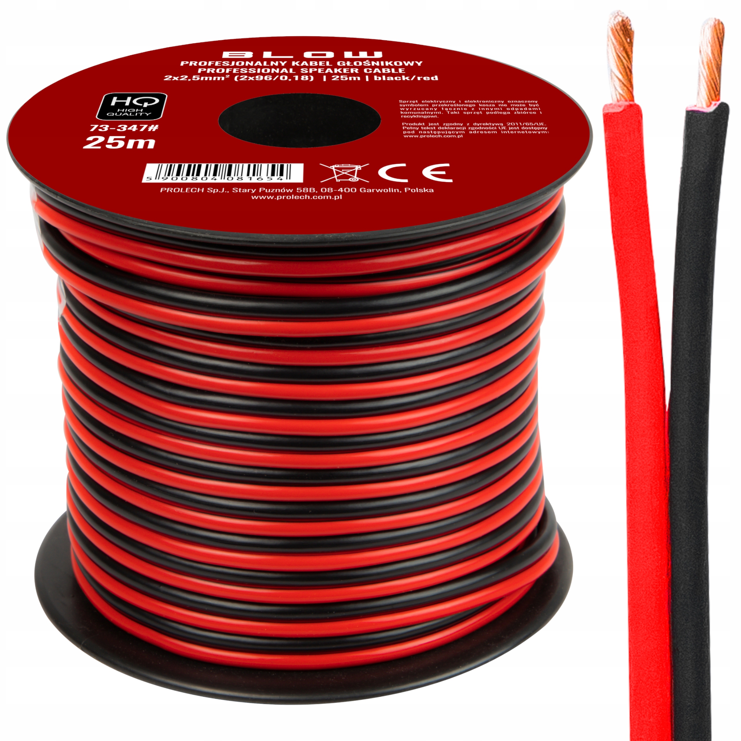 

Kabel przewód głośnikowy dwużyłowy Hq 2x2,50mm 25m