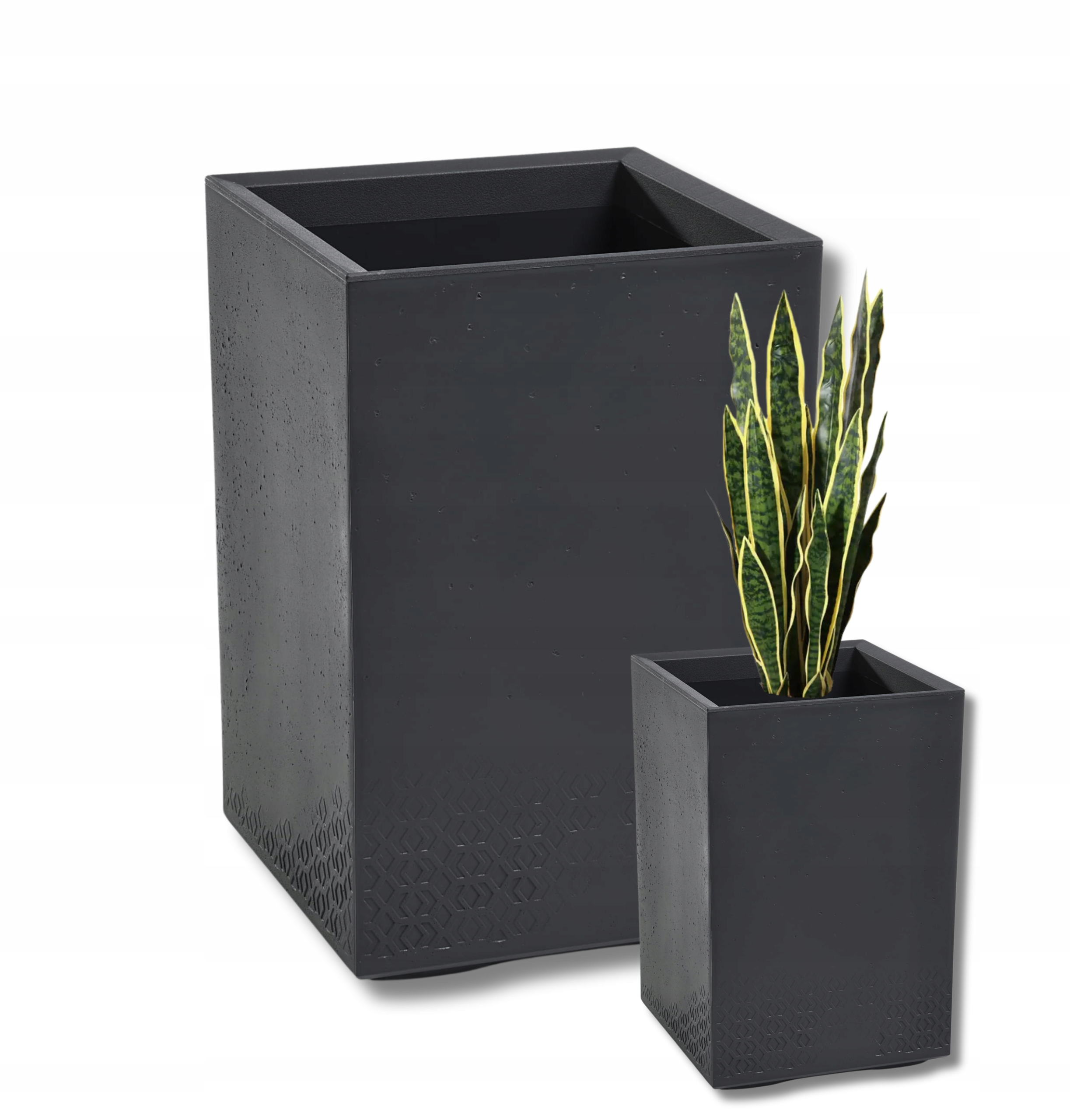 Kwietnik na kółkach Karo Wysoki 40X40x60cm eco recycled kol. Antracyt
