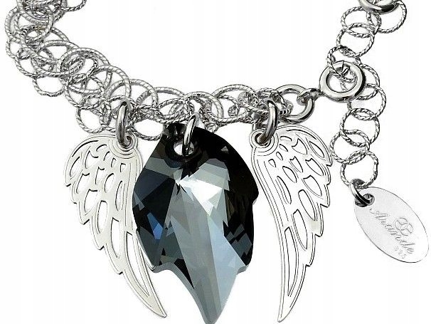 Krystaly náramek Night Angel Wing Stříbro