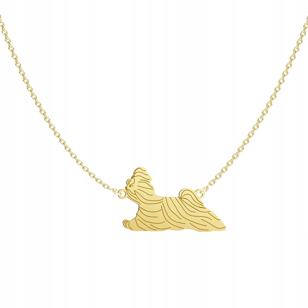 Zlatý náhrdelník se psem plemene Shih Tzu 925 Žena Šperky Gravírování Bonus