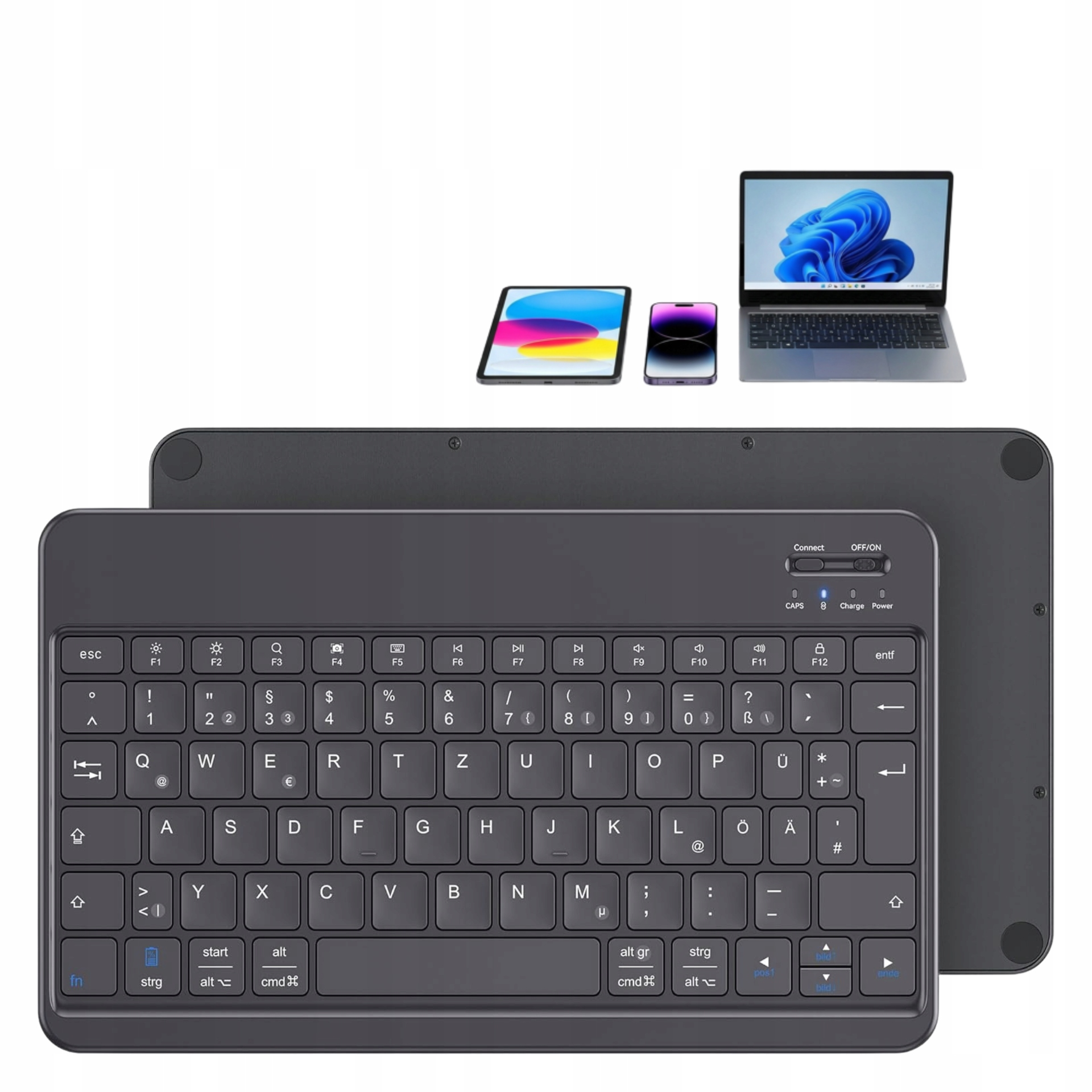 EmetOK Niemiecka Klawiatura Bluetooth Slim BLE iPad Android Windows QWERTZ