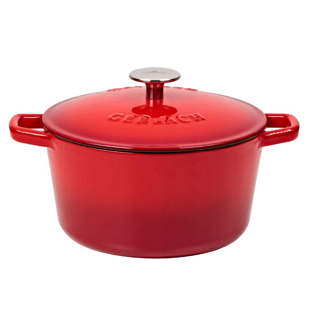 Gerlach Hrnec litinový 3 l Natur Iron červený gradient