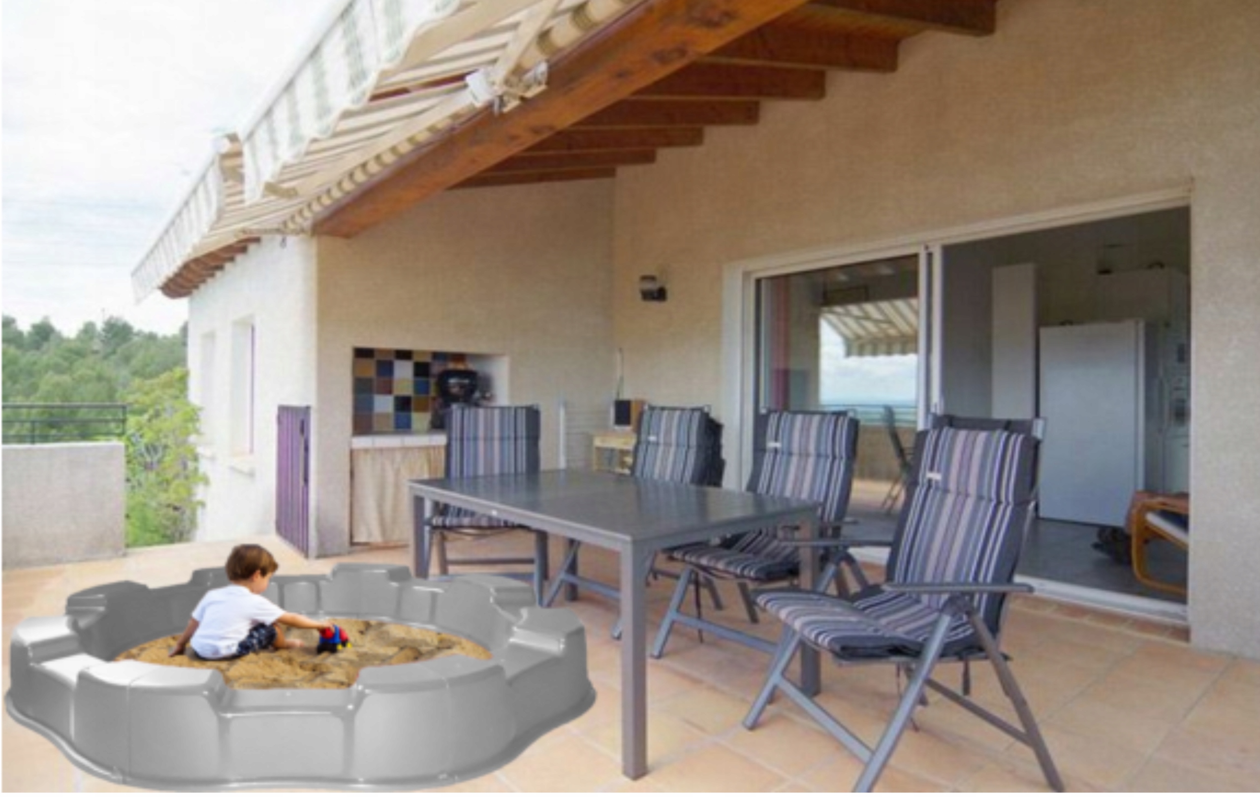 DUŻA PIASKOWNICA PLASTIKOWA + DNO +PLANDEKA+ZBAWKI Kod producenta 003