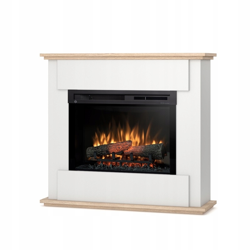 Kominek elektryczny wolnostojący Fonte W02-Biały, dąb 26" Xhd Led Warmtec