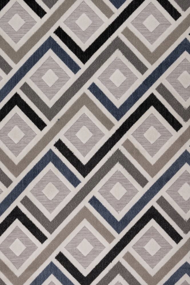 Koberec na terasu nebo balkon Shift kosočtverce šedo-granátový 120x160 cm